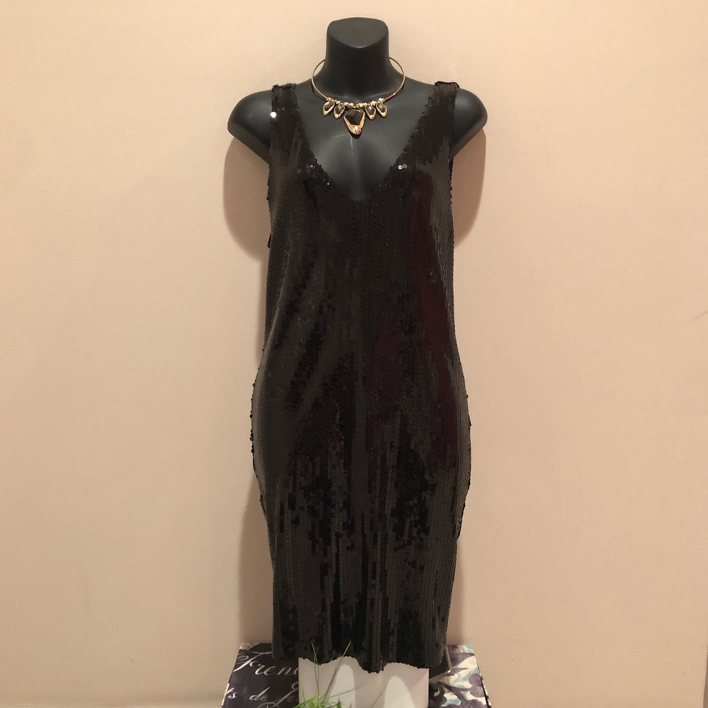 Aqua sequin dress